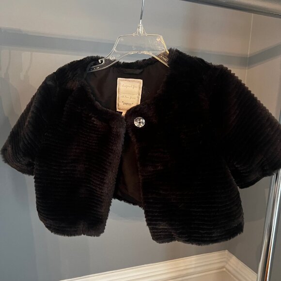 Gymboree Girls Jacket Faux Fur Small Black - Picture 2 of 6